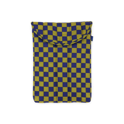 Puffy Glasses Case - Pear Navy Check