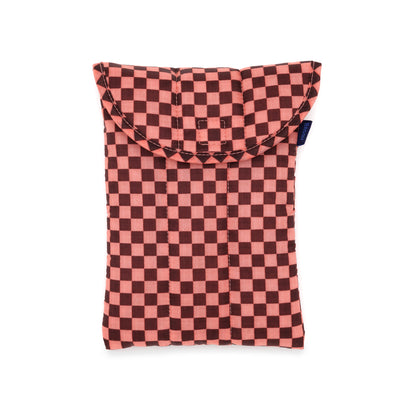 Puffy Tablet Sleeve - Pink Brown Check