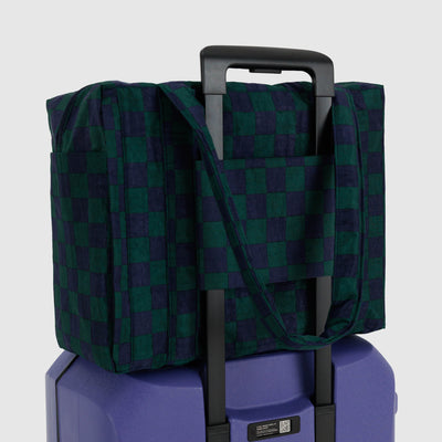 Small Cloud Carry-On Bag - Navy Green Check