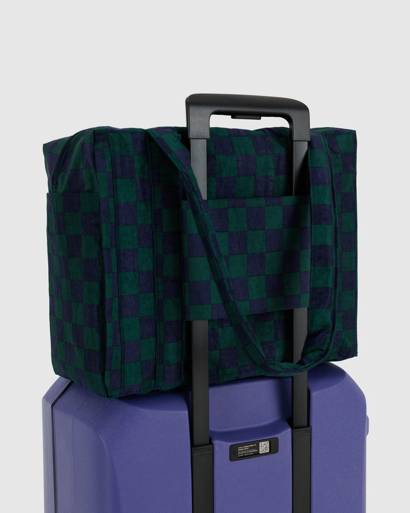 Small Cloud Carry-On Bag - Navy Green Check