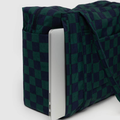 Small Cloud Carry-On Bag - Navy Green Check