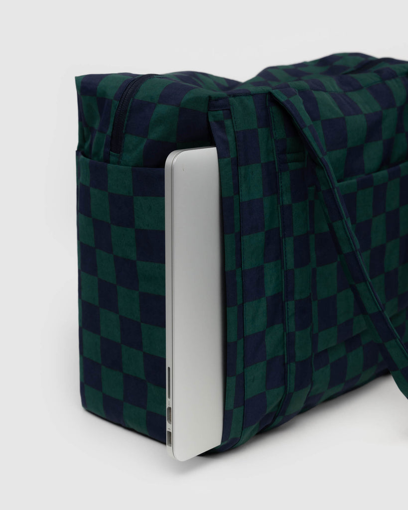 Small Cloud Carry-On Bag - Navy Green Check