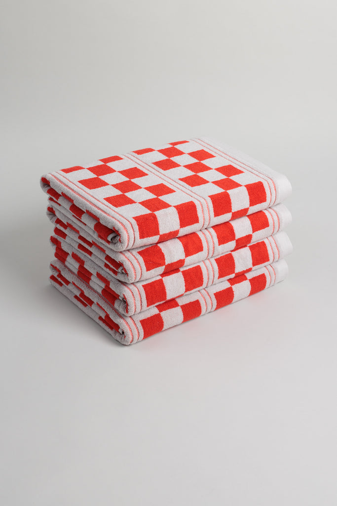 Busby Pool Towel - Cloud & Ranch Red