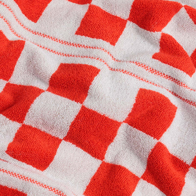 Busby Pool Towel - Cloud & Ranch Red