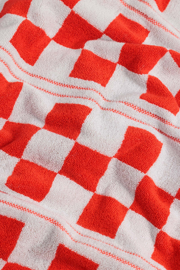 Busby Pool Towel - Cloud & Ranch Red