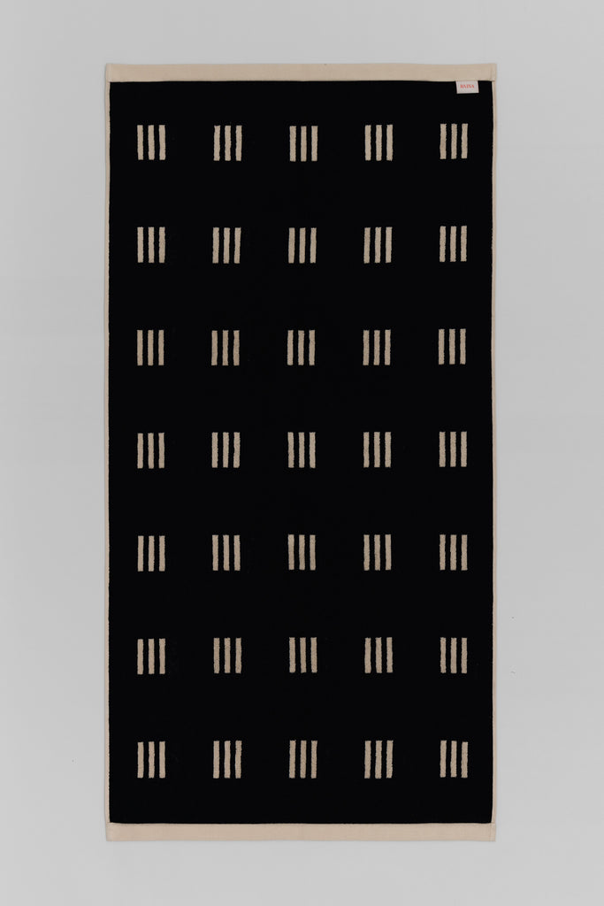 Claremont Bath Towel - Sand & Noir