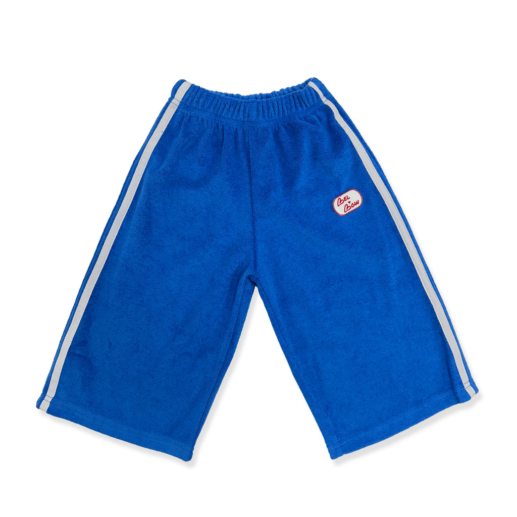 Terry Towel Racer Pants - Blue