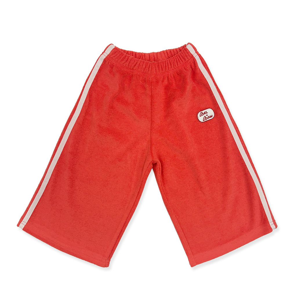 Terry Towel Racer Pants - Watermelon Red