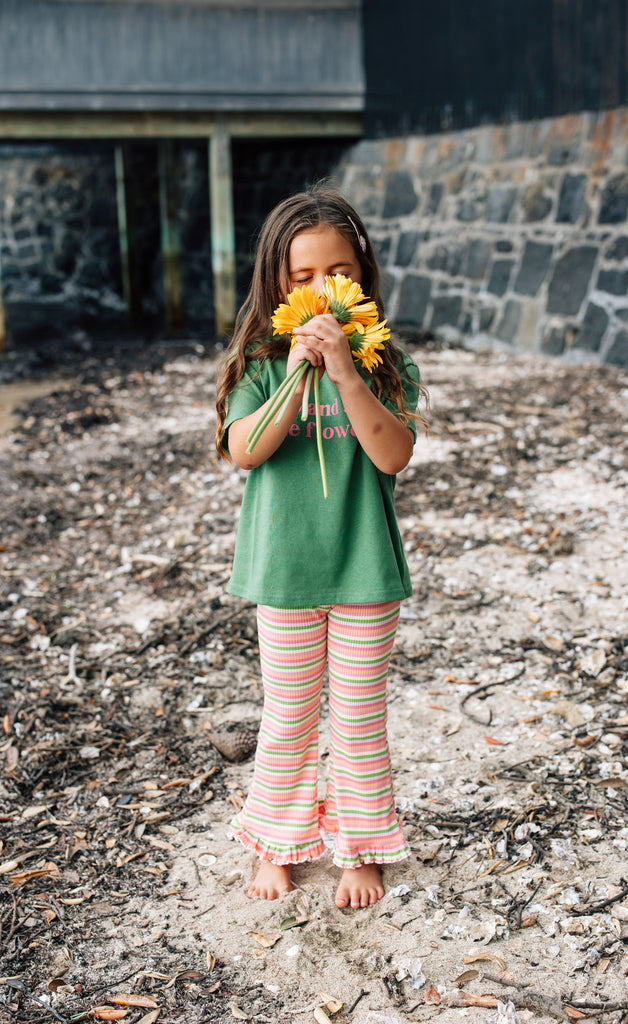 Ribbed Ruffle Flares