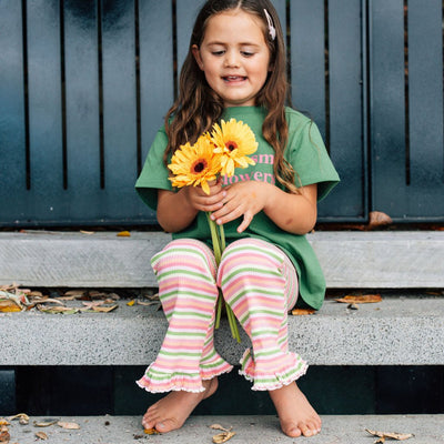 Ribbed Ruffle Flares