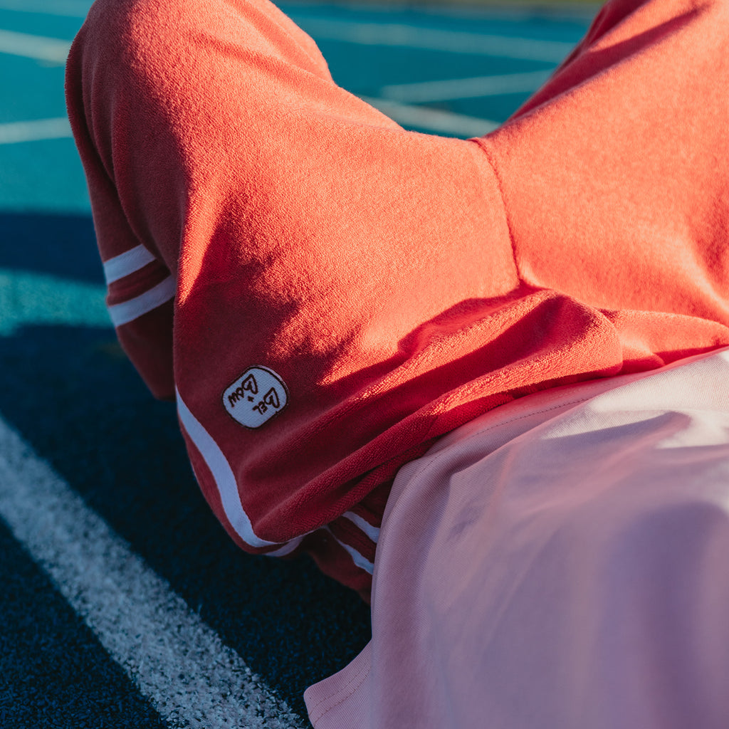 Terry Towel Racer Pants - Watermelon Red