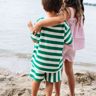 Terry Towel Set - Green Stripe