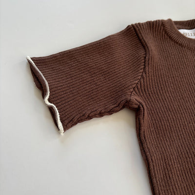 Ribbed Romper - Cacao