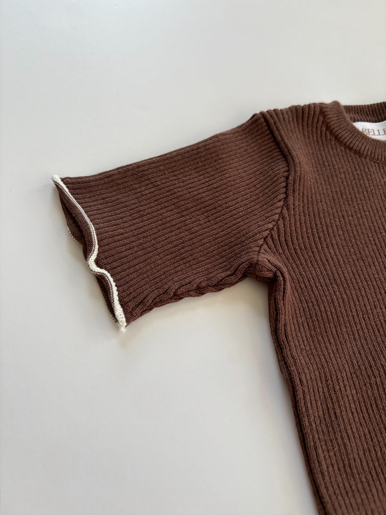 Ribbed Romper - Cacao