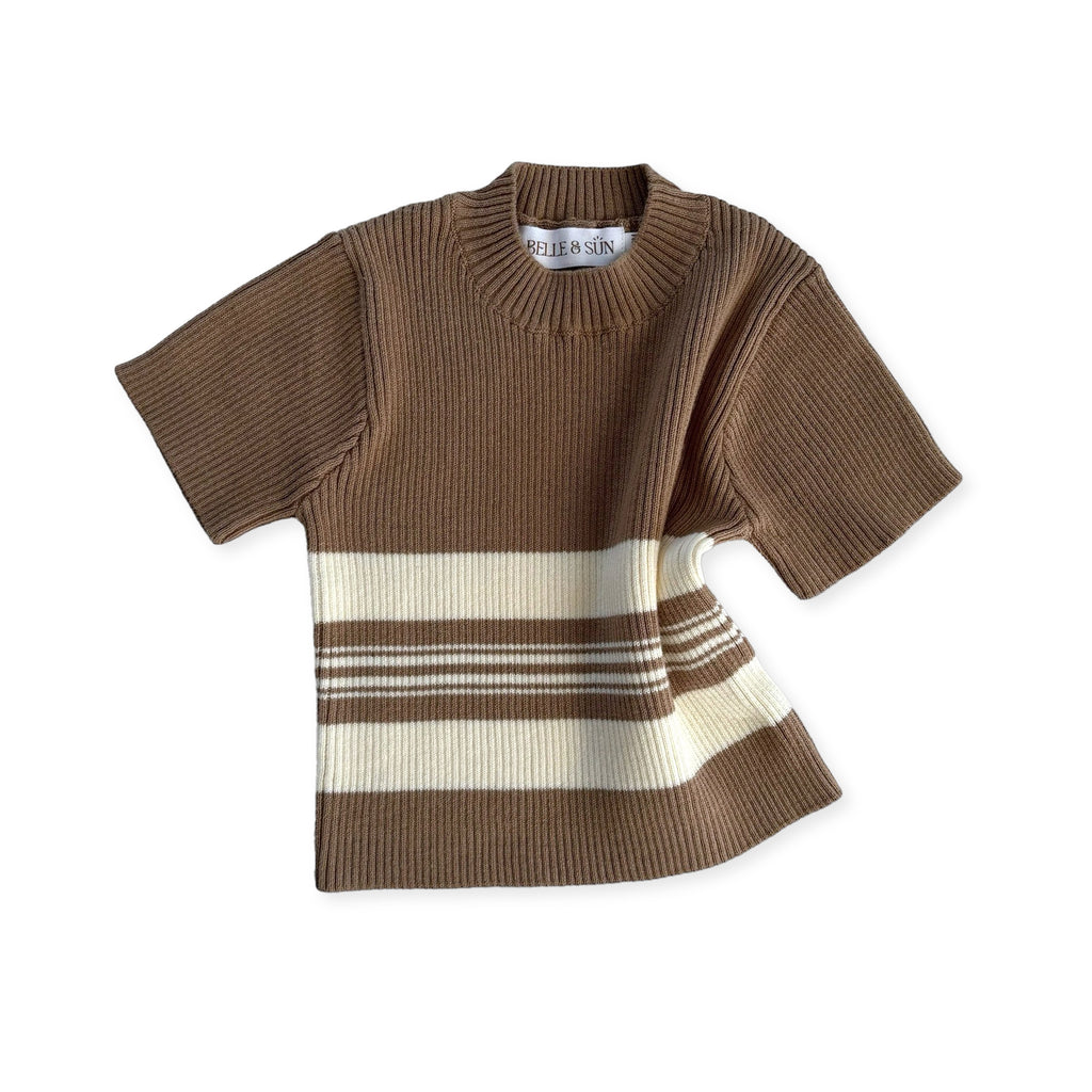 Ribbed Tee - Natural Stripe