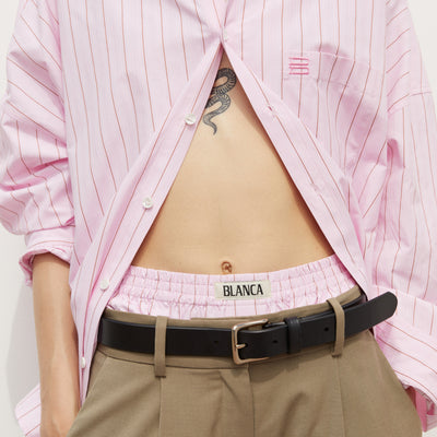 Paper Plane - Blanca - Brenda Stripe Shorts - Boxer Style - Pink Stripe