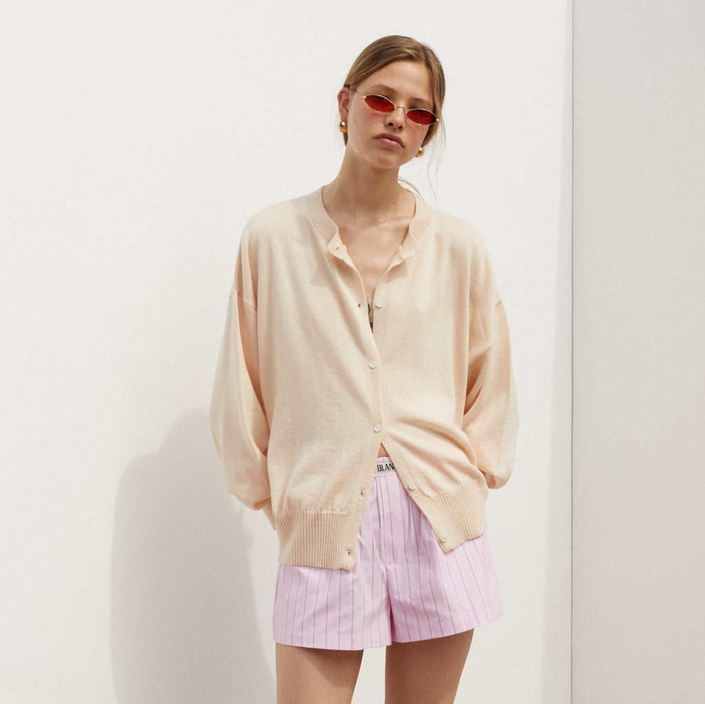 Paper Plane - Blanca - Francine Button-up Cardigan - Peachy Cream