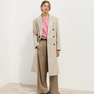 Paper Plane - Blanca - Marina Wide Leg Trousers - Beige - Workwear style