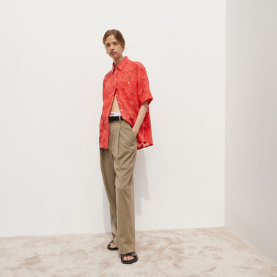 Paper Plane - Blanca - Marina Wide Leg Trousers - Beige - Workwear style