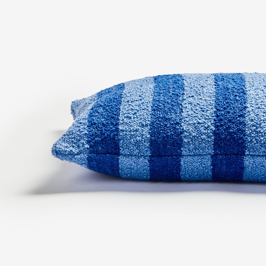 Boucle Stripe Cushion Cover - Blue