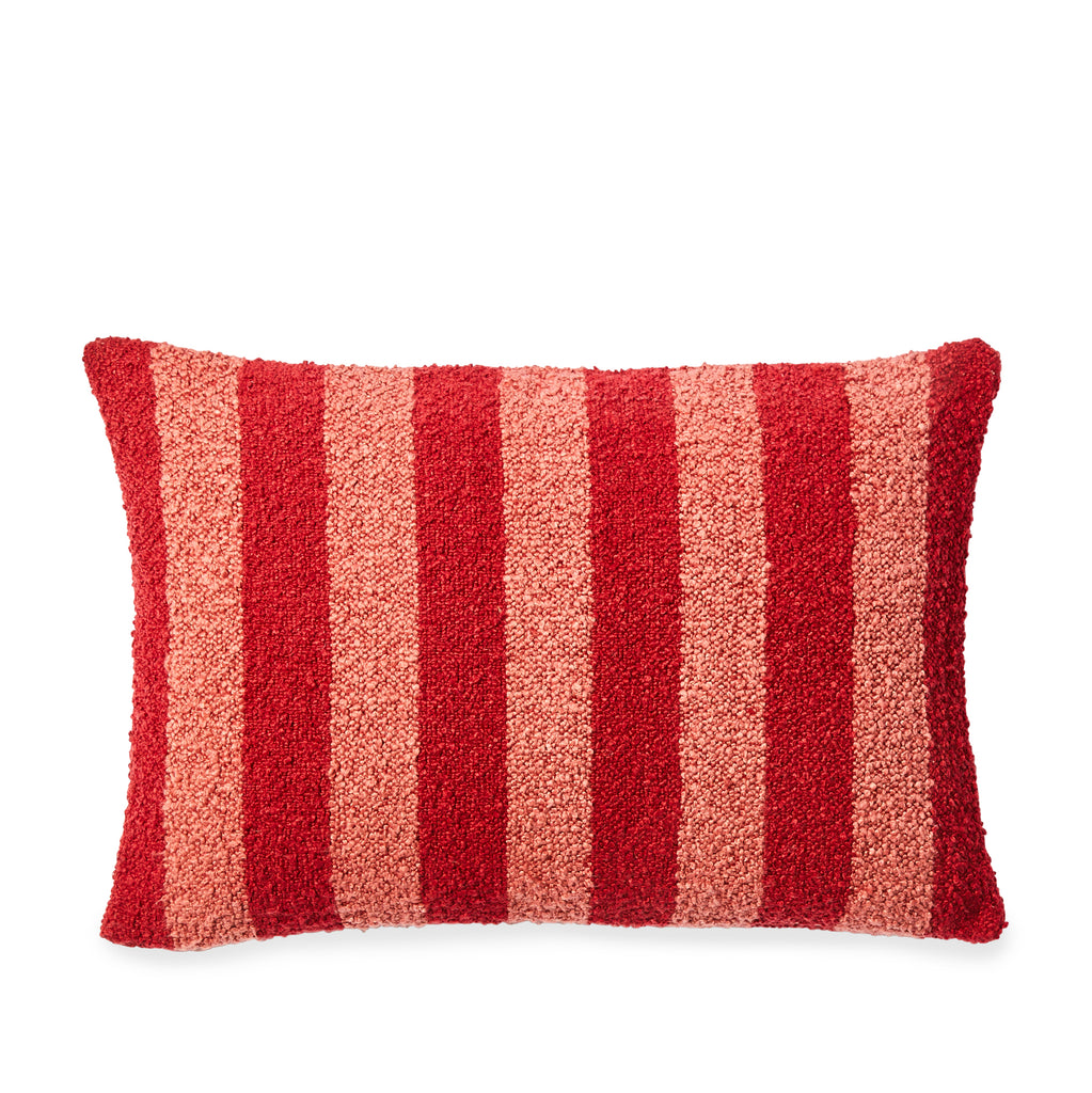 Boucle Stripe Cushion Cover - Burgundy