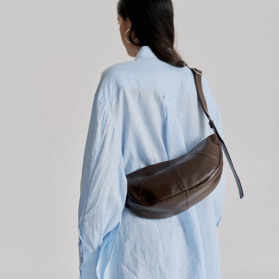 Mischa Crescent Bag - Dark Chocolate