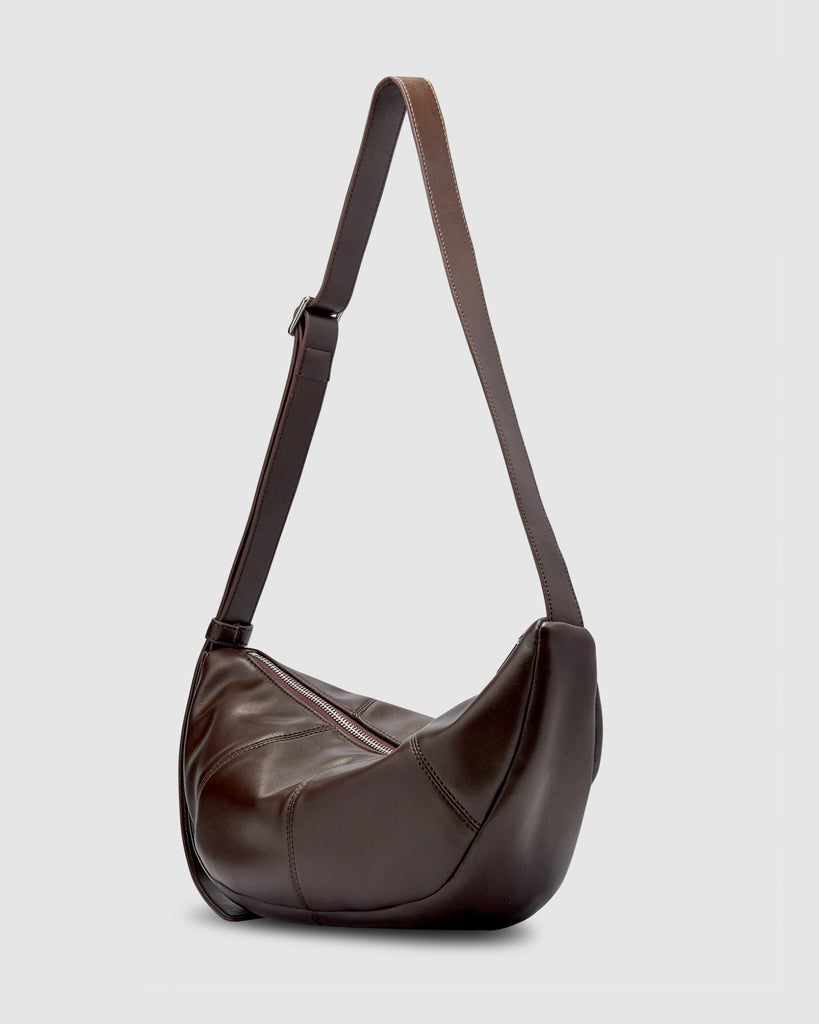 Mischa Crescent Bag - Dark Chocolate