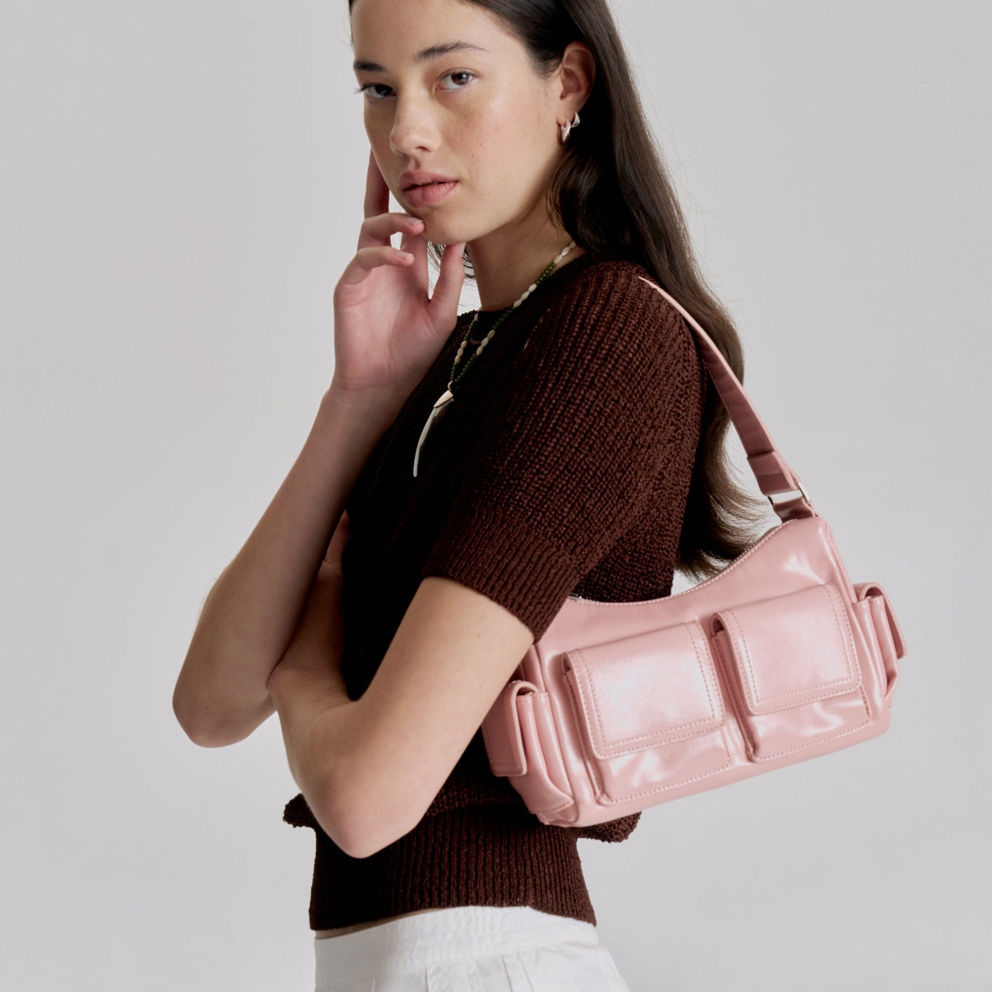 Brie Leon Rae Mini Pocket Bag Baby Pink Shop NZ Stockist Online PAPER PLANE