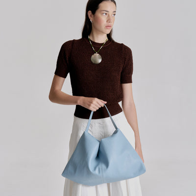 Harlow Slouch Tote - Dusty Blue