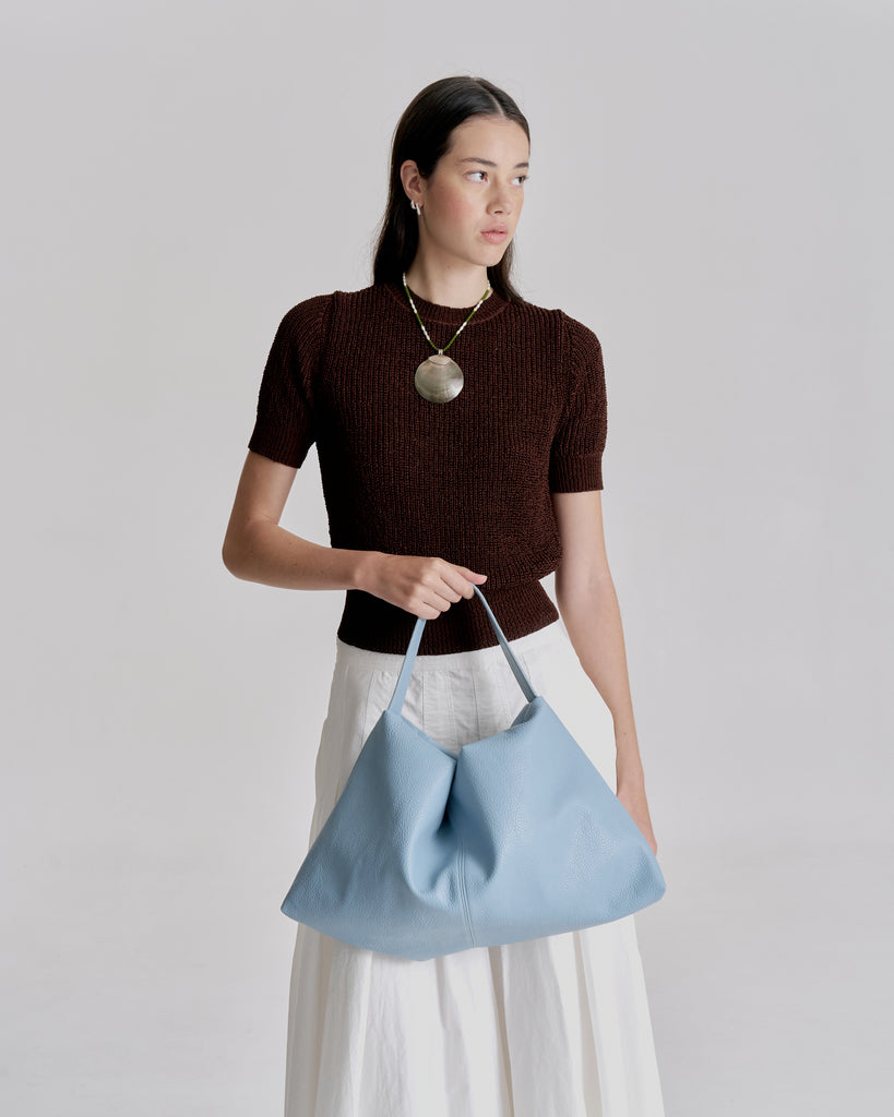 Harlow Slouch Tote - Dusty Blue