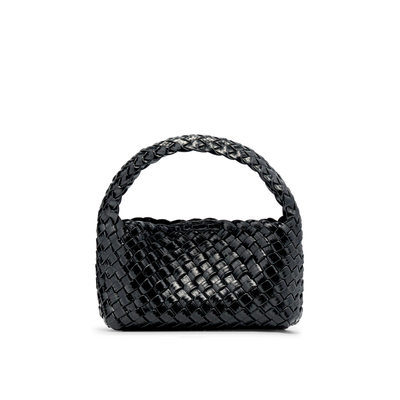 Luca Mini Woven Bag - Black Gloss