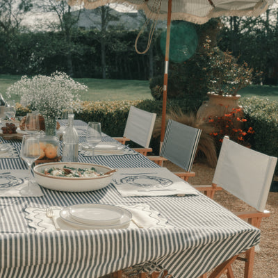 Placemat Set - Rivie White & Navy