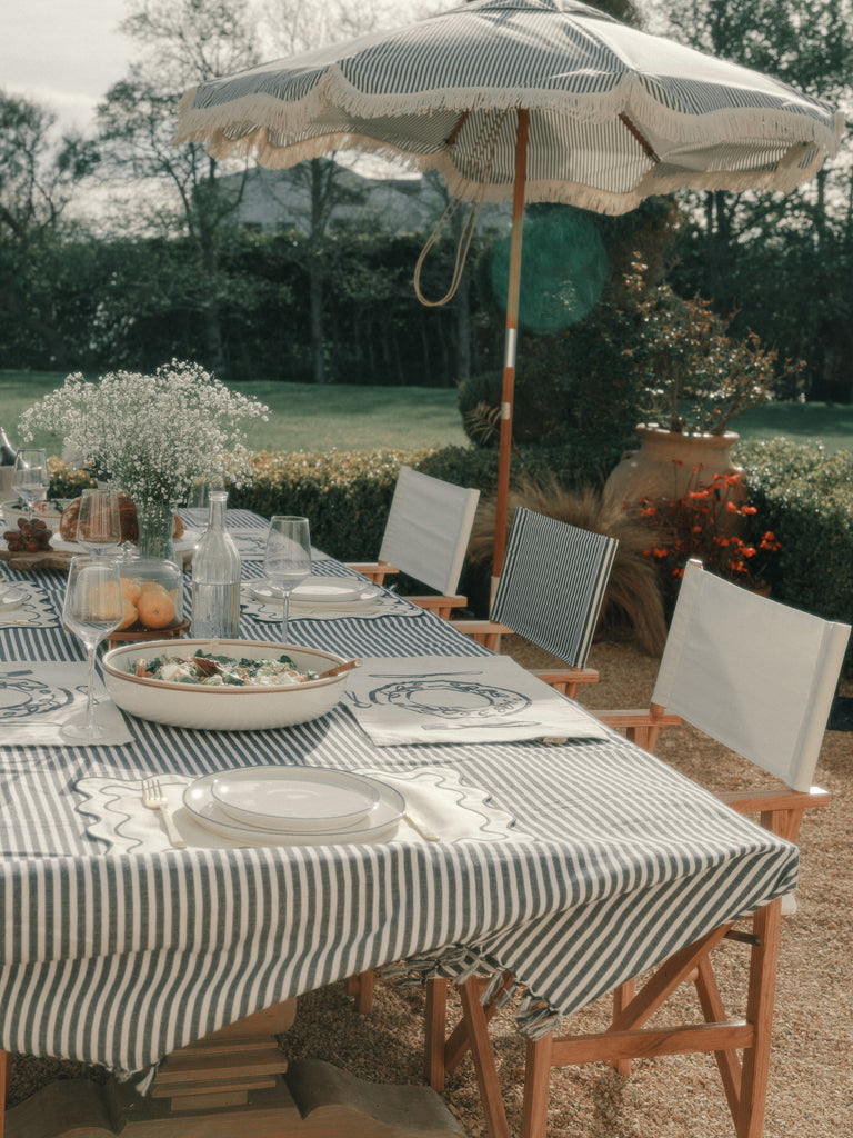 Placemat Set - Rivie White & Navy