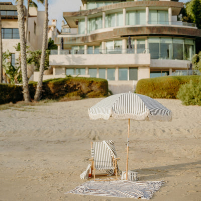 Premium Beach Umbrella - Monaco Black Stripe 