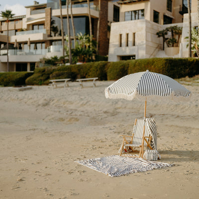 Premium Beach Umbrella - Monaco Black Stripe 