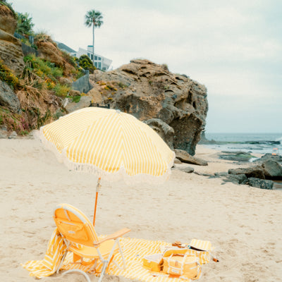 Premium Beach Umbrella - Monaco Mimosa Stripe