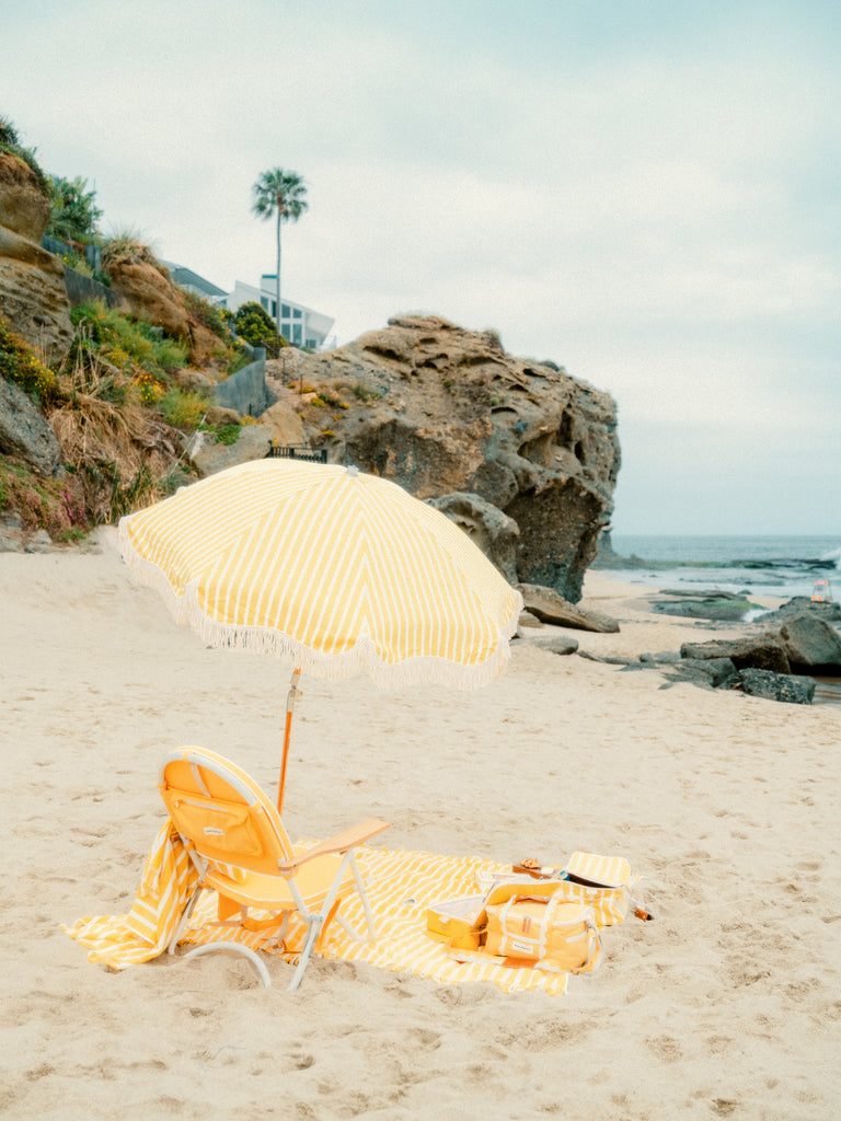 Premium Beach Umbrella - Monaco Mimosa Stripe