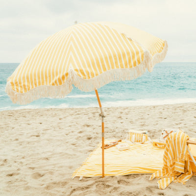 Premium Beach Umbrella - Monaco Mimosa Stripe