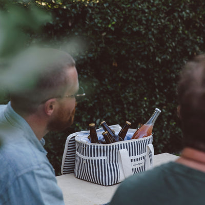 Premium Cooler Bag - Navy Stripe