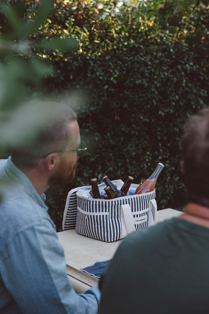 Premium Cooler Bag - Navy Stripe