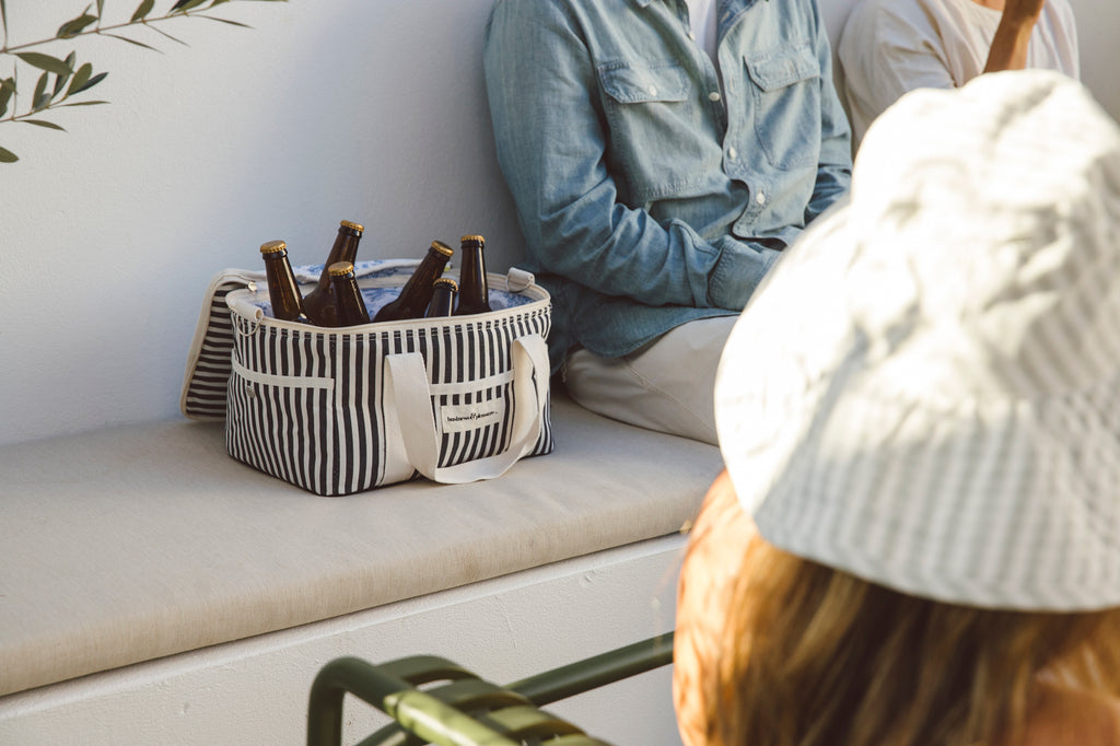 Premium Cooler Bag - Navy Stripe