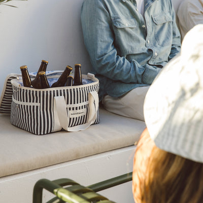 Premium Cooler Bag - Navy Stripe