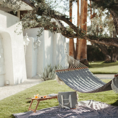 Beach Blanket - Navy Stripe