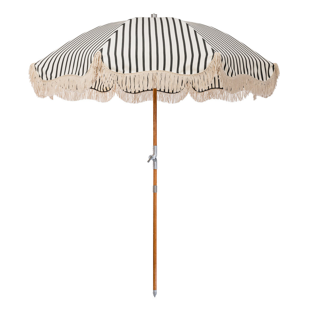 Premium Beach Umbrella - Monaco Black Stripe 