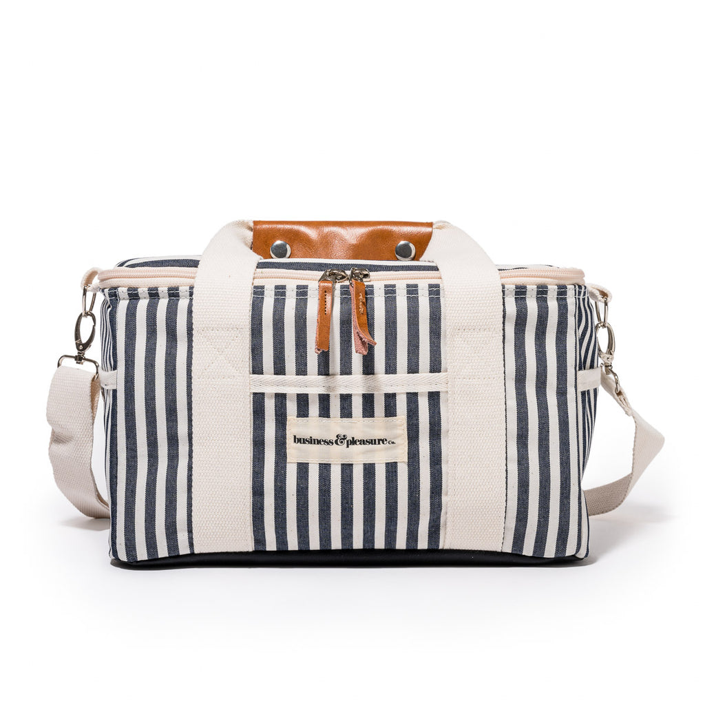 Premium Cooler Bag - Navy Stripe