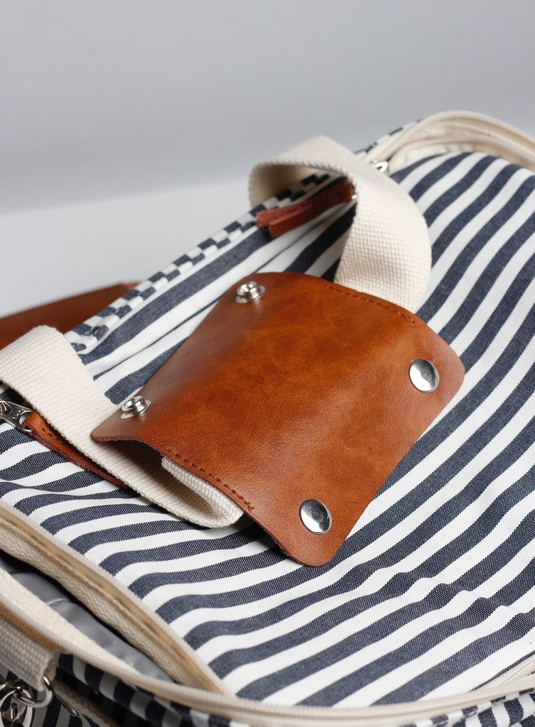 Premium Cooler Bag - Navy Stripe