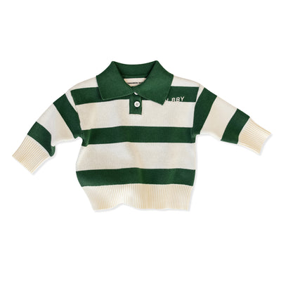 Striped Pullover Sweatshirt - Green