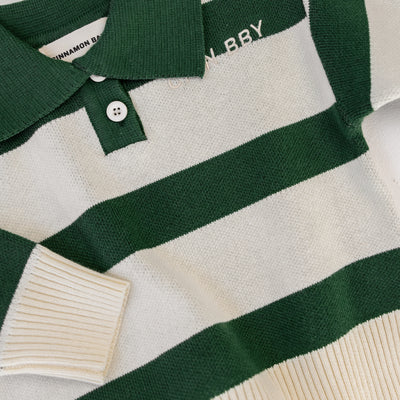 Striped Pullover Sweatshirt - Green