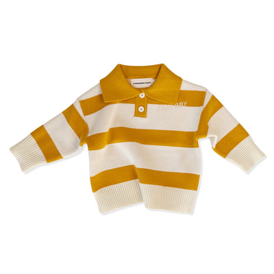 Striped Pullover Sweatshirt - Mustard