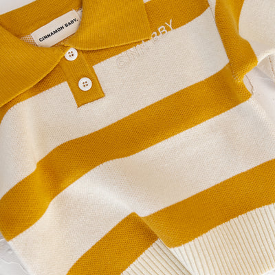 Striped Pullover Sweatshirt - Mustard